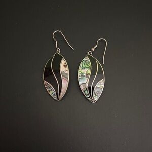 Elegant Silver and Abalone Shell Earrings